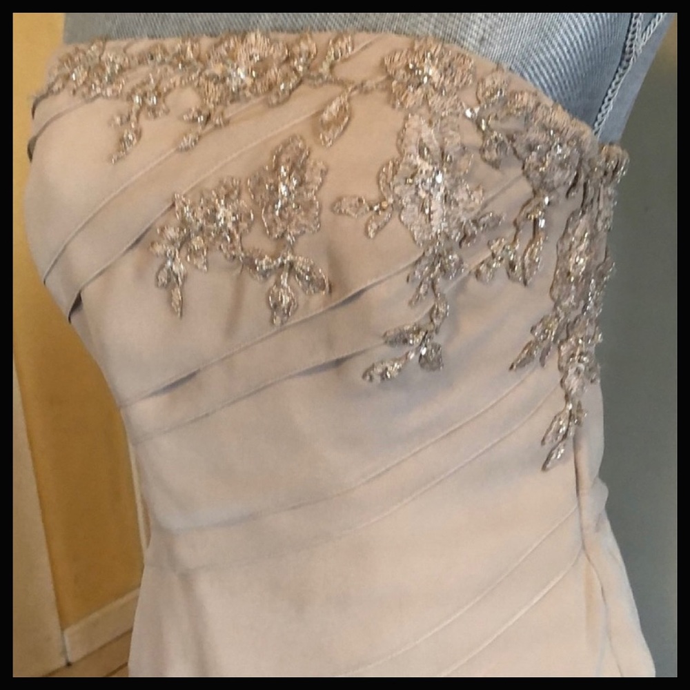 Jovani Maxi Dress Beige Size 12